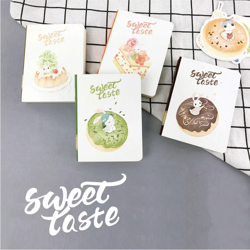 

Creative sweet taste series student stationery Notepad Hardcover Diary notebook Original hand book 4style random school supply