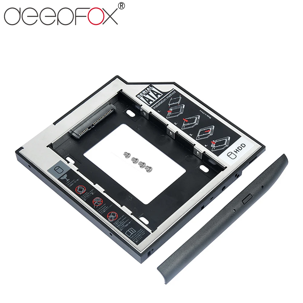 DeepFox алюминиевый переходник Optibay для установки второго жесткого диска 9 5 мм SATA 3 0
