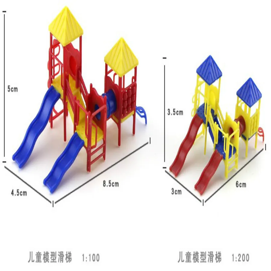 4 комплекта 1: 75-200 архитектурный playgroud масштабная горка комбинация детские игрушки для улицы пластиковая горка для архитектуры диорама