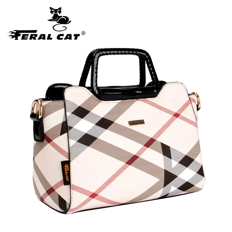 

Feral Cat 2019 luxury brand designer high quality young stripes fashion tote shoulder bag cross-body women lady girl bags 6028
