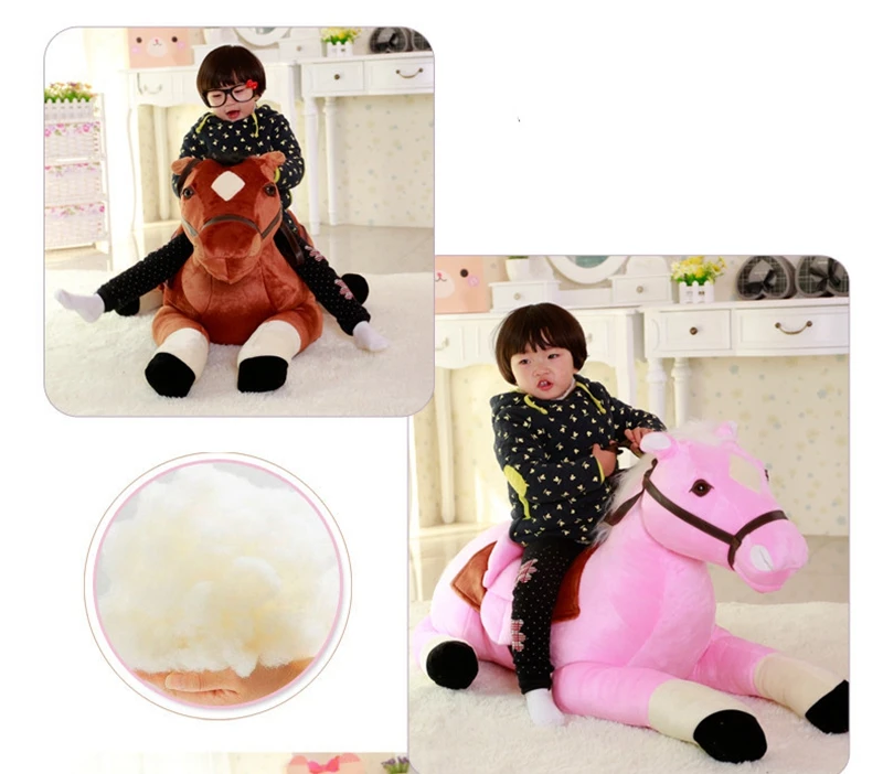 Dorimytrader Quality Cute Simulation Animal Horse Plush Toy Kids Ride Horse Toys (11)