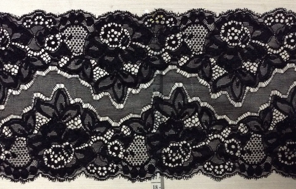 18cm luxurious and exquisite elastic jacquard lace, soft and elegant