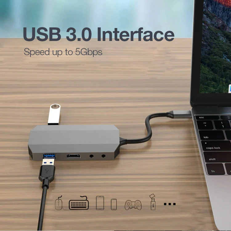 UTHAI J10 Тип C Мульти USB 3,0 HDMI адаптер док-станция для MacBook Pro Аксессуары Тип C 3,1 сплиттер 3 порта USB C концентратор-картридер