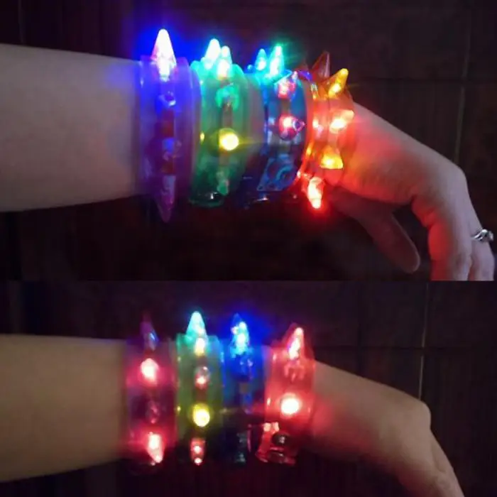 Светящийся смешной флэш-браслет Флуоресцентный цвет изменение для вечерние светодиодный восьмиламповый TN99