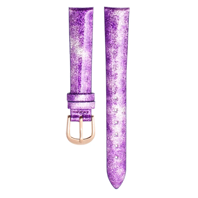 Блестящий браслет, блестящая краска, женский ремешок, модный светильник, ремешок для часов, наручные часы, ремешок из натуральной кожи - Цвет ремешка: Purple rose buckle