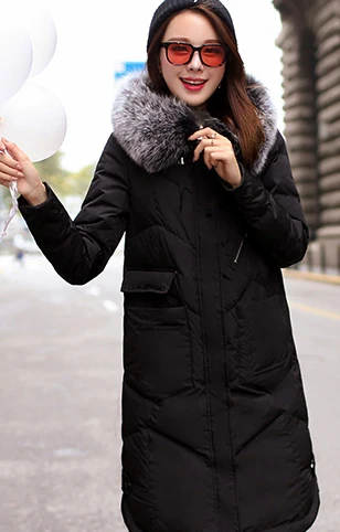 Зимний с капюшоном толстый пуховик для женщин меховой воротник теплое пальто размера плюс - Цвет: gray