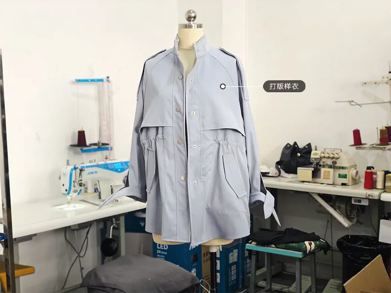 Fashion Trench Coat Female Autumn Windbreaker Drawstring Casual Loose Safari Clothes Stand Collar 2020 Spring Women Short Trench