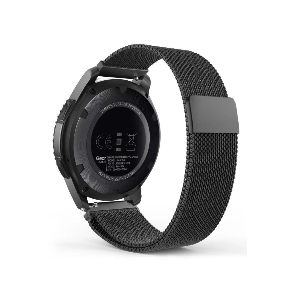 Миланский ремешок для Samsung Galaxy watch 46 мм/42 мм/Active band Gear S3 Frontier/S2/Sport из нержавеющей