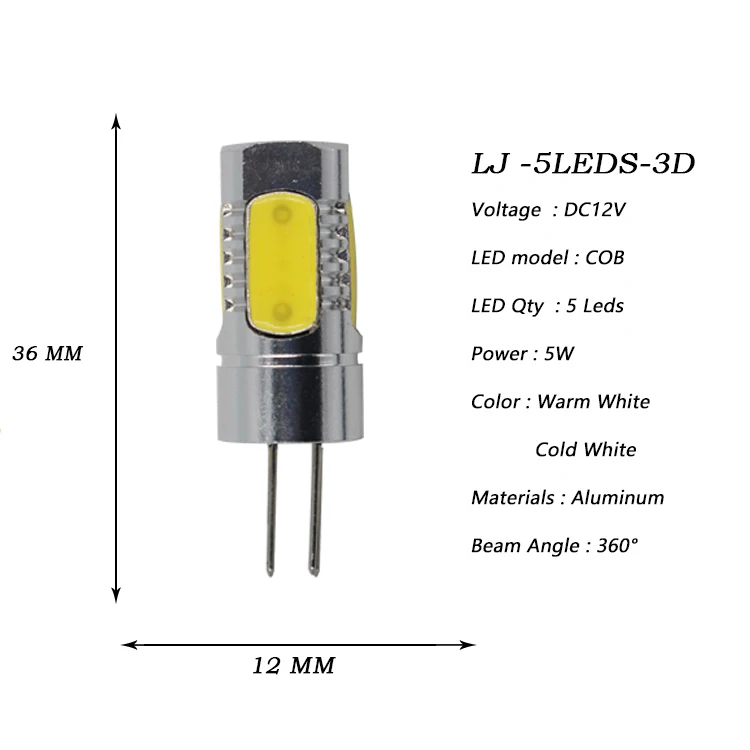 Z30 Автомобильный Алюминиевый светодиодный G4 DC12V 8 Вт 6 Вт 5 Вт 2 Вт 1,5 Вт Холодный белый/теплый белый COB светодиодный светильник Хрустальная кукурузная лампа