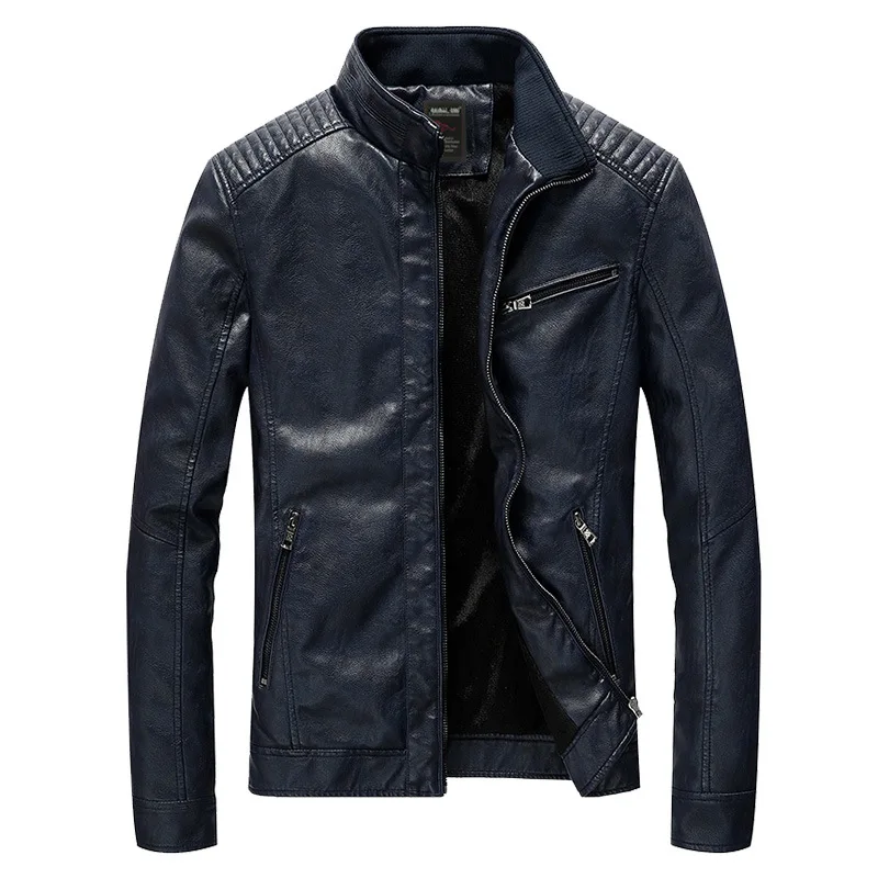  Autumn winter warm quality New arrive brand motorcycle leather jacket men leather jackets Male Casu