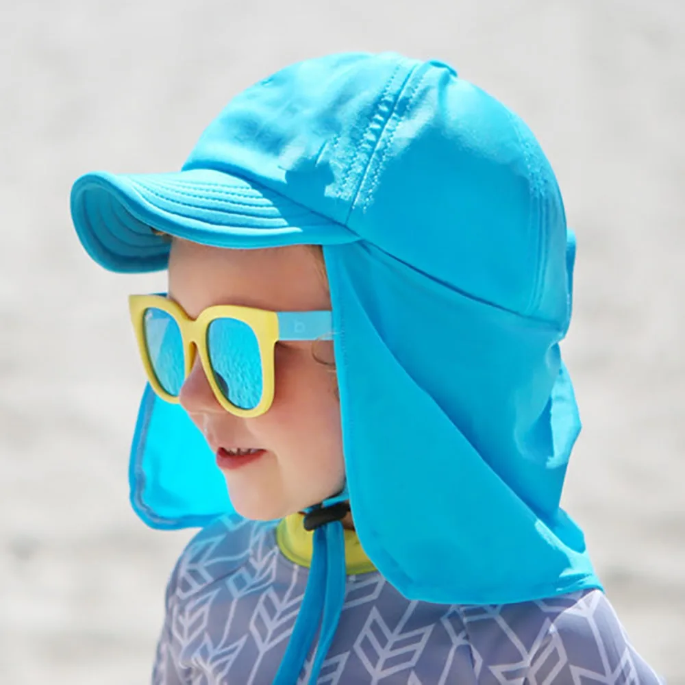 Уличная детская Спортивная Кепка легкий складной солнцезащитный чехол для шеи Солнцезащитная шляпа спортивная одежда с ремешком для подбородка