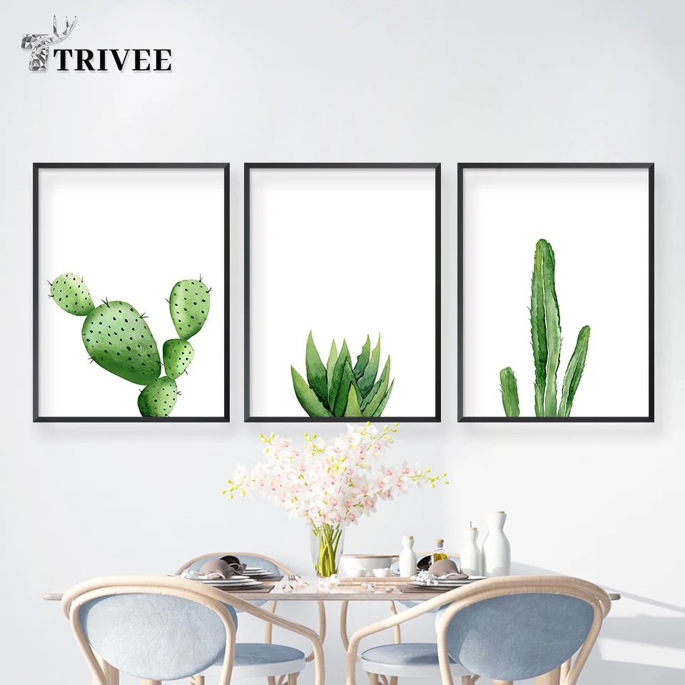 

Printing Wall Art Canvas Green Cactus Aloe Plant Nordic Style Fashion Living Room Decor Office Decoration Paintings Pictures