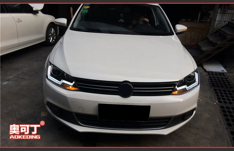 АКД автомобилей Стайлинг фар для VW Jetta MK6 фары светодиодные ходовые огни биксенон интенсивность пучка Противотуманные фары ангельские глазки Авто уровней