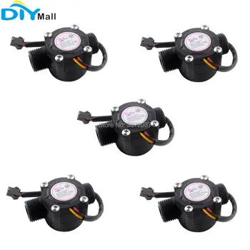 5pcs/lot S201 G1/2 Counter 1-30L/min Meter Water Flow Hall Sensor Fluid Flowmeter Switch Module Control for Arduino hall magnetic sensor switch module for smart car