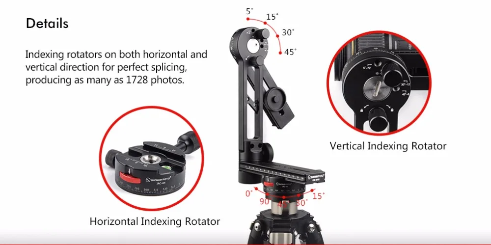 Панорамная головка штатива SUNWAYFOTO 360 ° VR CR-3015 панорамная матрица с алюминиевой шаровой головкой 18 фунтов