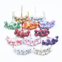 10pcs Christmas decorative flowers wreaths Handmade home decor accessories scrapbooking Cherry diy gifts box artificial plants