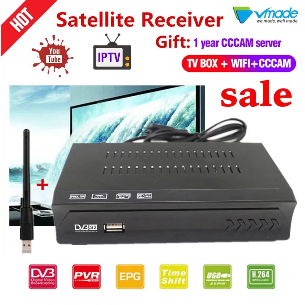 

1 year Europe 7 CLine Server CCCAM DVB S2 TV BOX+USB WiFi DVB S2 in satellite TV receiver Full HD MPEG2/4 H.264 Set top boxes