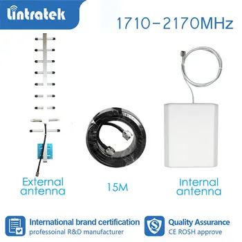 

Lintratek 3G 4G full set booster accessories antenna for signal booster amplifier LTE 1800 1900 2100 1700 mhz 15meter cable s4