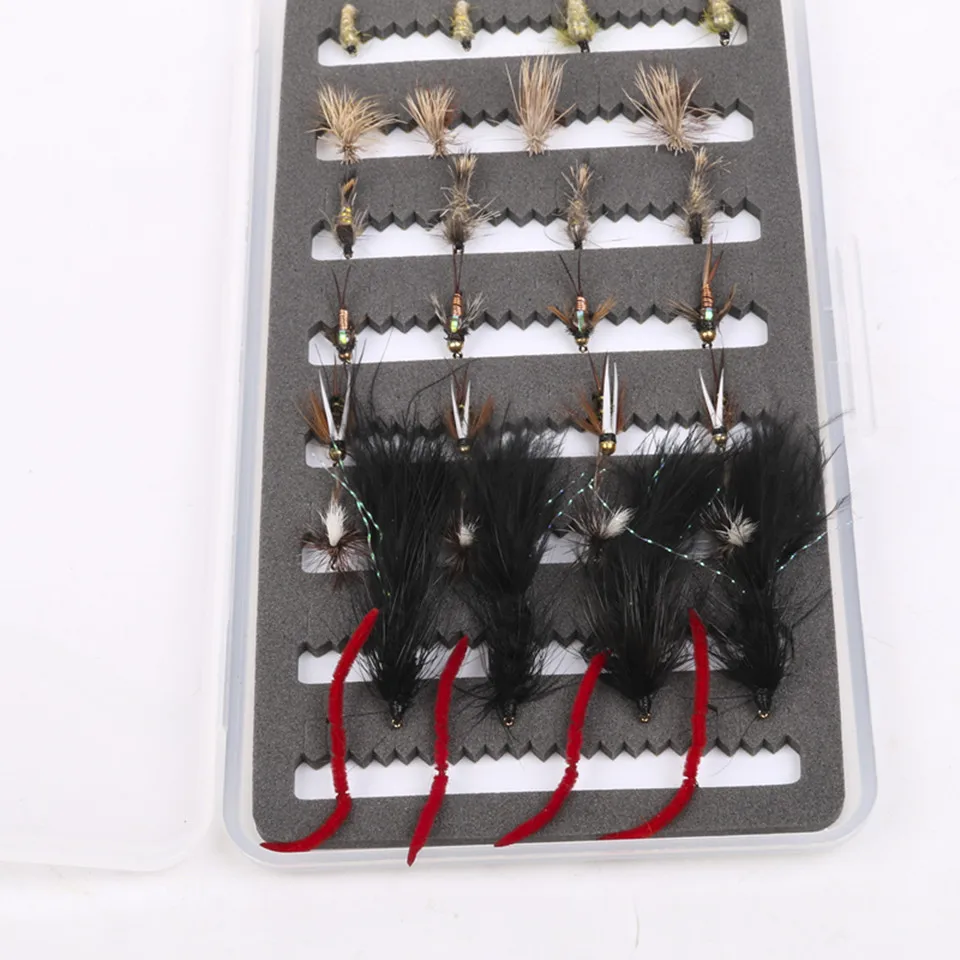 Maxcatch 32 Pcs Kenya Dry Fly Fishing Flies Mixed Trout Fly Flies With