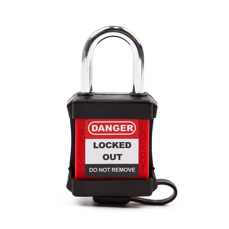 Lockey 38mm Steel Shackle Nylon Body Dustproof Safety Padlock with Black Cover | Обустройство дома