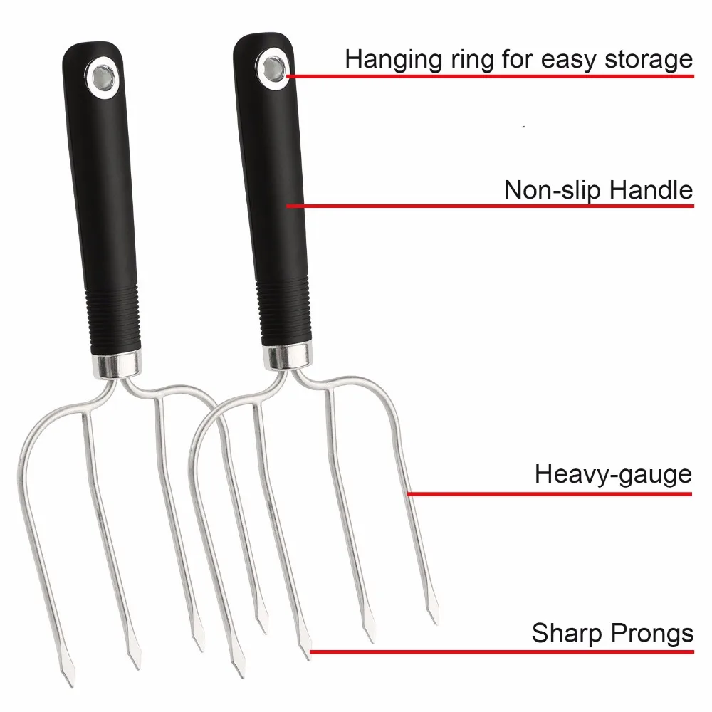 New Turkey Lifter Forks Set Stainless Steel Turkey Lifters and Poultry Lifters Claws Carving Forks BBQ Kitchen Assessoies