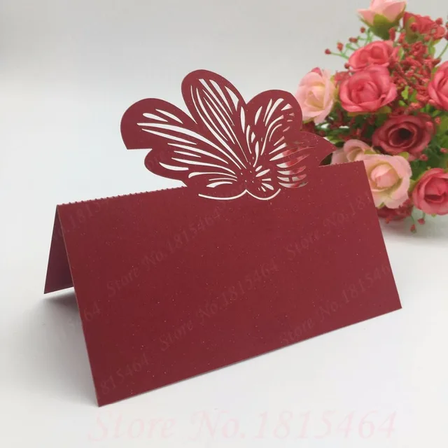 50pcs diy flower table name cards place cards laser cut banquet table name card