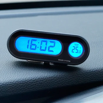 

LOEN 2 in 1 Mini Car Automobile Digital Clock Auto Watch Automotive Thermometer Decoration Ornament Clock In Car Accessories