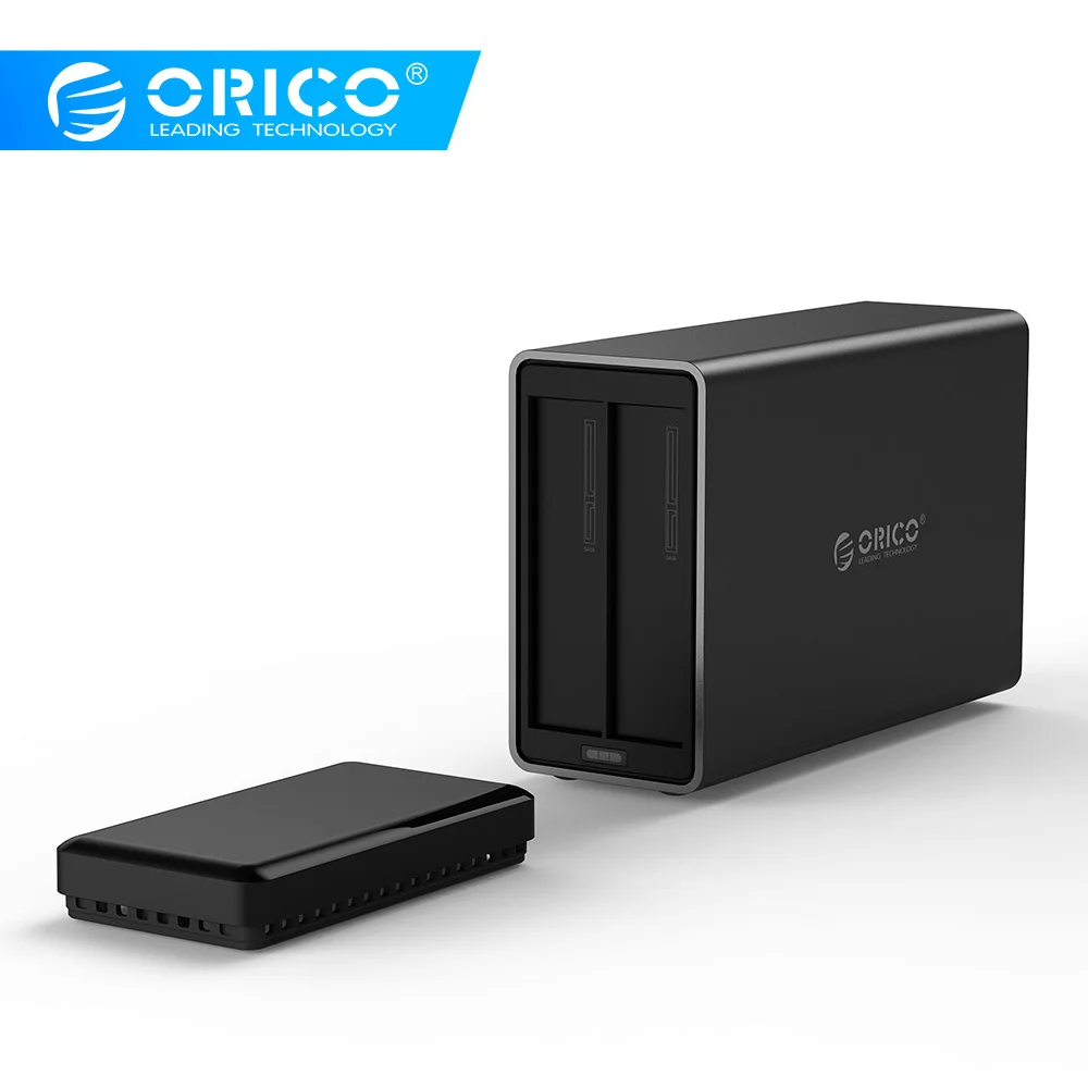 Док-станция ORICO NS200-U3 2 Bay USB3.0 для жесткого диска поддержка 20 ТБ 5 Гбит/с 12V4A адаптер