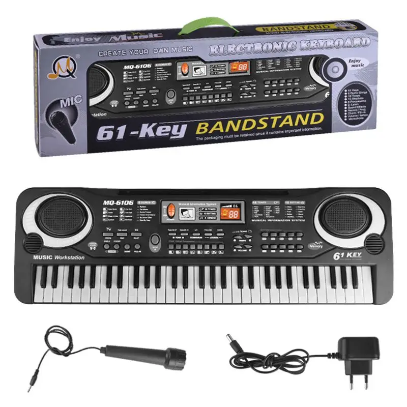 

TOYSEA 61-key multi-function children's electronic keyboard simulation microphone music piano musical instrument toys