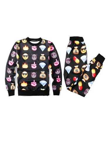 Emoji Jogger Set Women jogging suit 