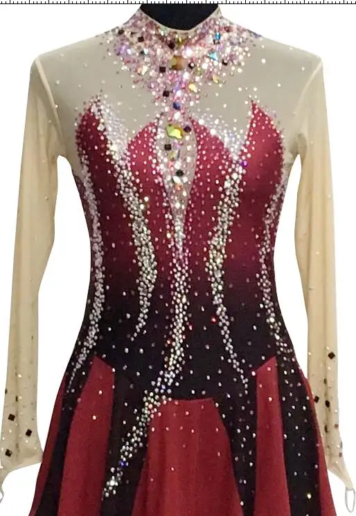

Free shippingredleotard RHYTHMIC GYMNASTICS age 6-8, ice skating, acrobaticsSD560