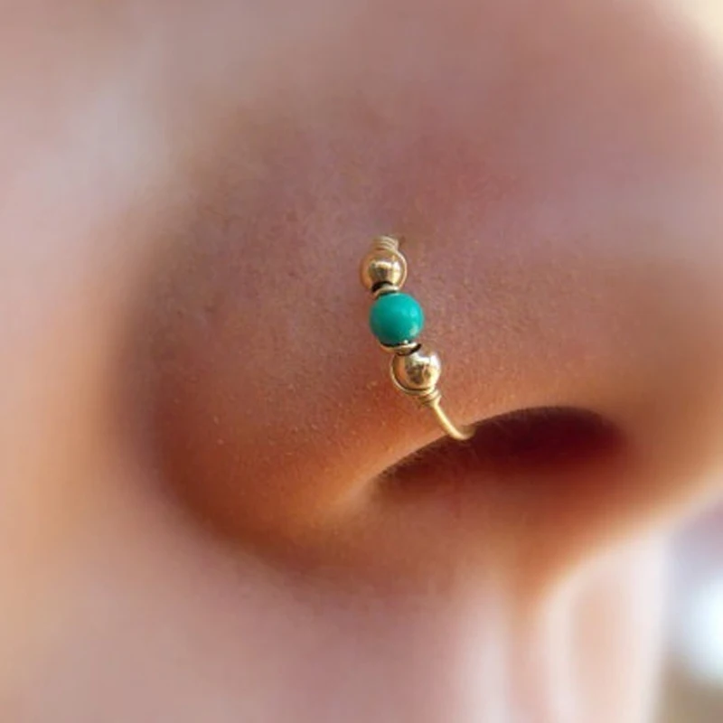

Hot 2018 Stainless Steel Nostril Hoop Nose Ring For Women Girls Nose Earring Piercing Hiphop Body Jewelry