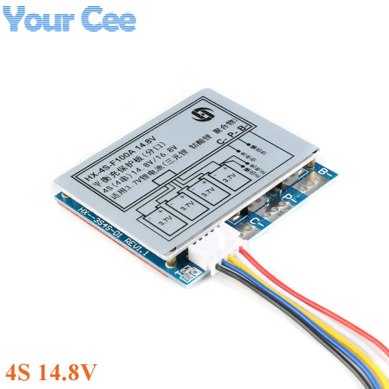 

4S 100A 14.8V Li-ion Lithium Battery 18650 Charger PCB Battery Cell BMS PCM Protection Board with Balance Regulator