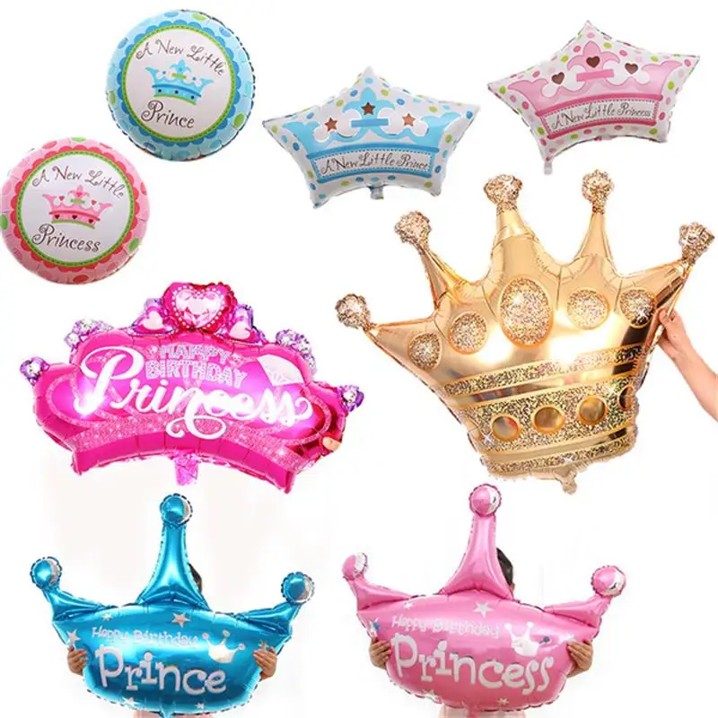 

1 Pcs Large Size Pink Gold Crown Helium Balloons Princess Crown Foil Balloon Baby Shower Birthday Party Decor Kids Toys