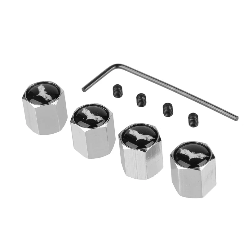 

4pcs/lot Anti-theft Style Car Black Batman Logo Wheel Tyre Valve Cap Dustproof Auto Air Stems