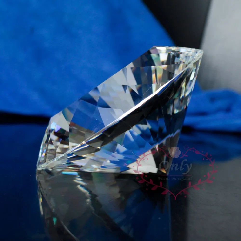 Perfect 80mm Clear Pure Crystal Diamond Gemstone Paperweight Jewelry Wedding Gifts | Дом и сад