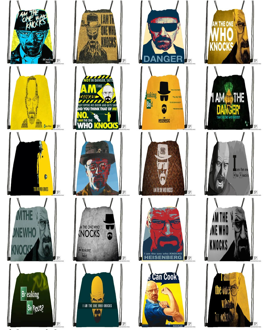 Пользовательские Breaking Bad Drawstring сумка-рюкзак для парня девушку милый рюкзак дети сумка (черный назад) 31x40 см #180531-01-20