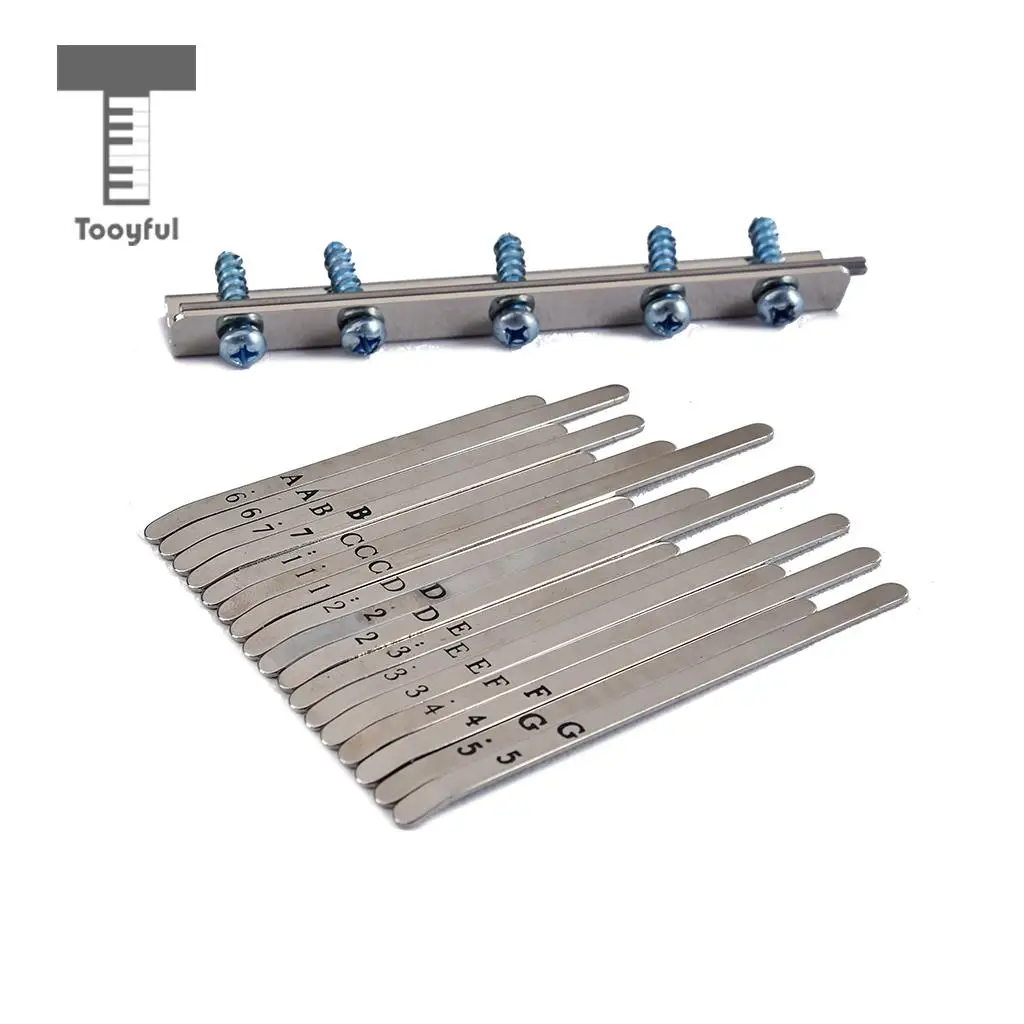 Tooyful Exquisite 1 Pack Stainless Steel Keys Kits Hardware for 17 Keys Thumb Piano Kalimba Replacement Parts DIY
