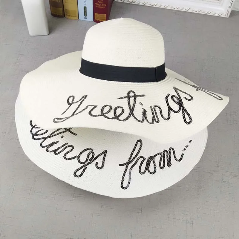 Шляпы от солнца, модная соломенная шляпа с буквенным принтом, летняя Защита от солнца на пляже, Женская Повседневная УФ-Защитная Кепка,, распродажа