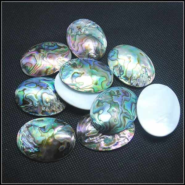 3pcs natural sea abalone shell cabochons oval shape 30x40mm for charms pendants makings nature loose beads accessories DIY