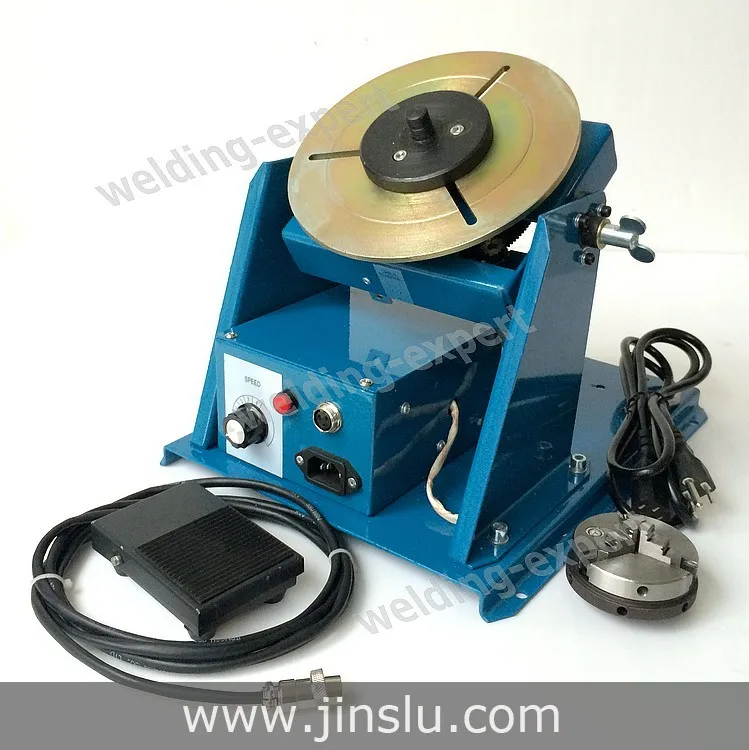 used BY-10 10KG welding positioner with mini chuck with foot switch welding turntable