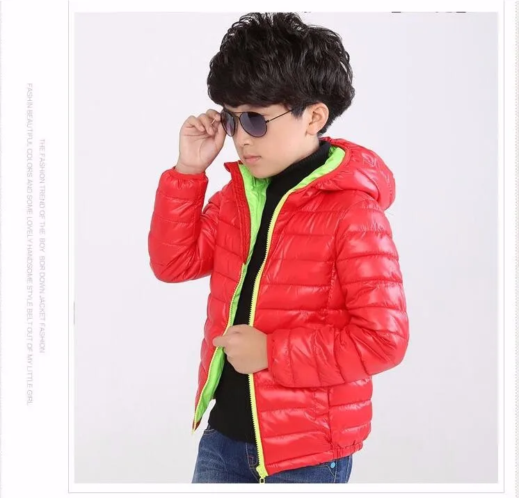 Детские куртки для мальчиков и девочек, зимние белые пуховые пальто, детские парки с капюшоном, Детское пальто, цвета: черный, синий, красный