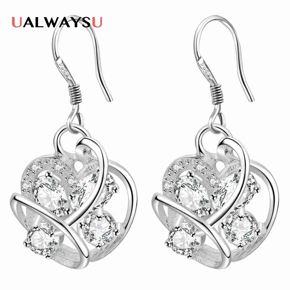 Wholesale fashion silver 925 stamped earrings stud hoop
