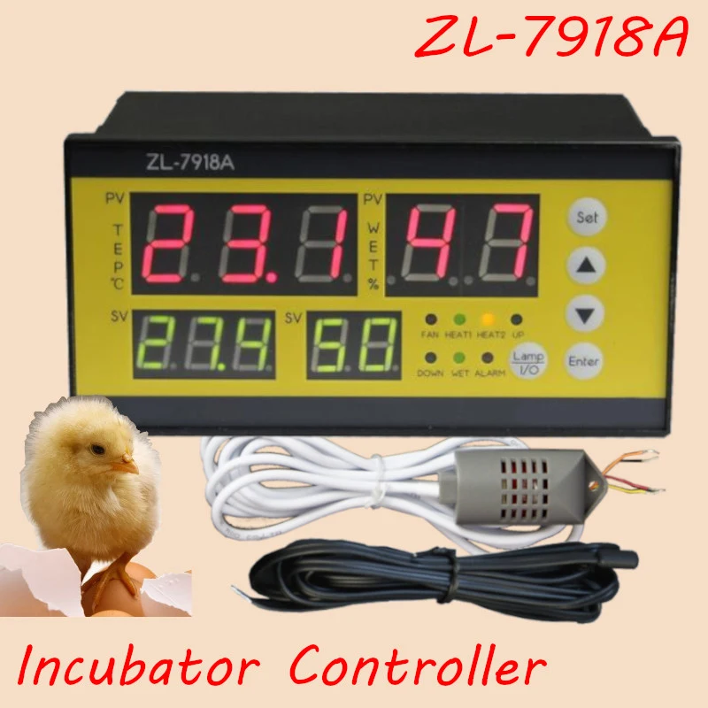 Zl-7918A, 100-240Vac, многофункциональный автоматический инкубатор, контроллер инкубатора, температура влажности для инкубатора, Xm-18