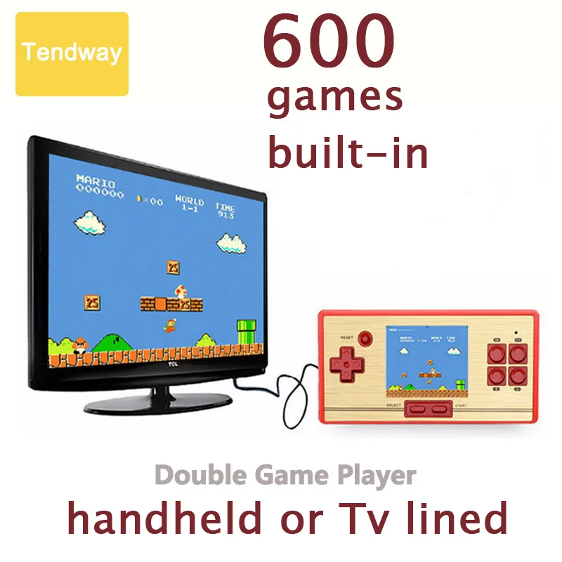 Pocket Classic Children Game Console Portable Handheld Video Game Double Player Built in 600