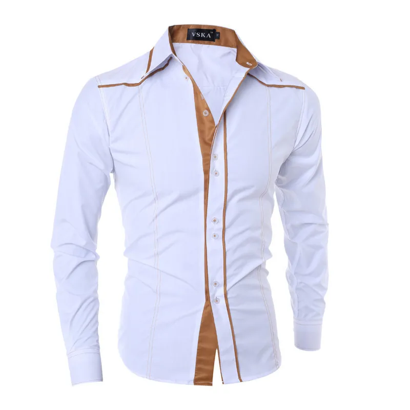 

New Men Shirt Brand Men Shirt Fashion Long Sleeve Dress Shirts Men Solid Color Casual Shirt Male Clothing Size M-2XL