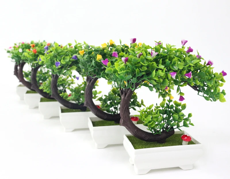 JAROWN Artificial Plants Fake Flower Bonsai Home Decoration Flores Simulation Plastic Potted Plant Wedding Decorations Gift (8)