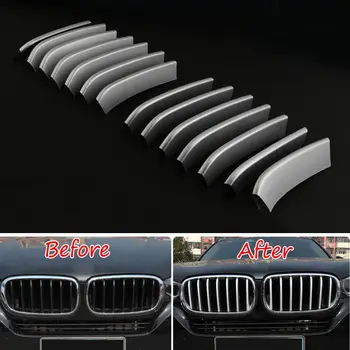 

14pcs Front Grille Grill Cover Decoration Molding Trim ABS Sequin For bmw X5 F15 X6 2014-2015 Car Styling Auto Accessories
