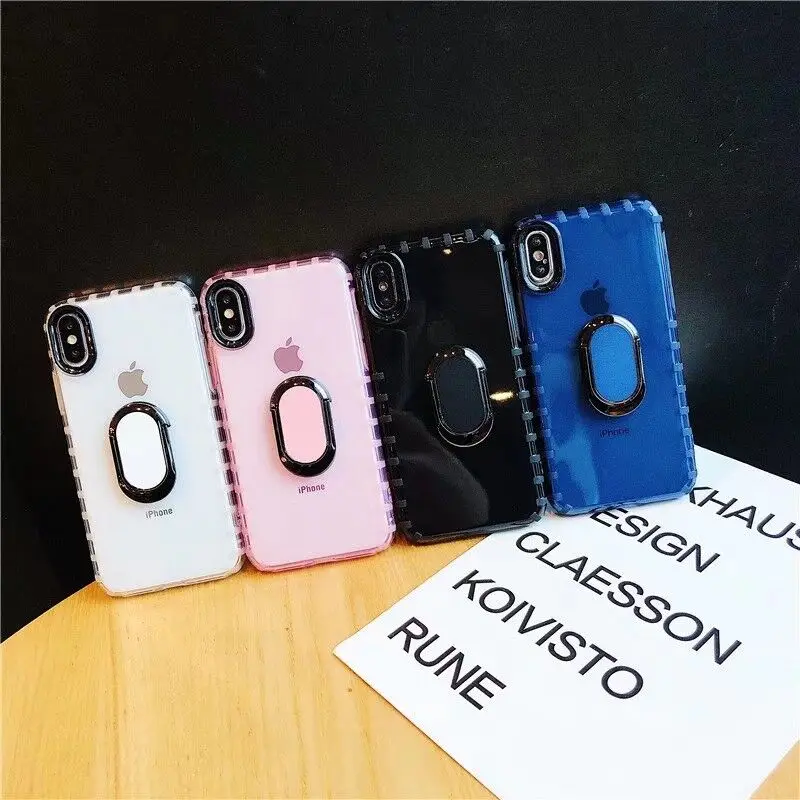 

New transparent car bracket bracelet mobile phone case For iPhone XS MAX XR X Cover For iphone 6 6s 7 8 Plus 7 Plus 8 Plus shell