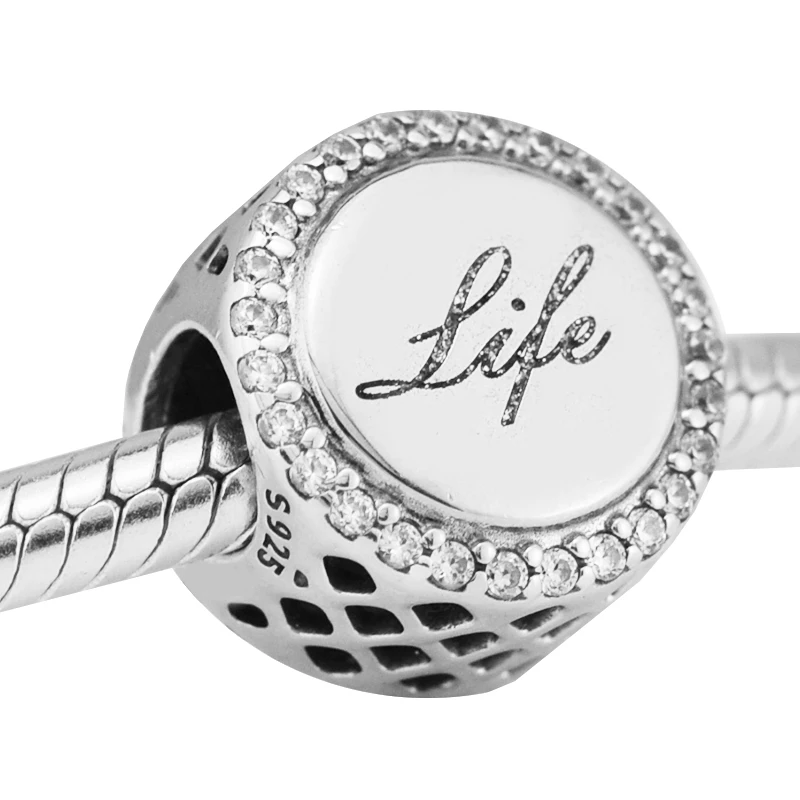 

CKK Beads 100% 925 Sterling Silver Life Silver Charm DIY Fits Pandora Charms Silver 925 Original Bracelet Europe Beads pulsera
